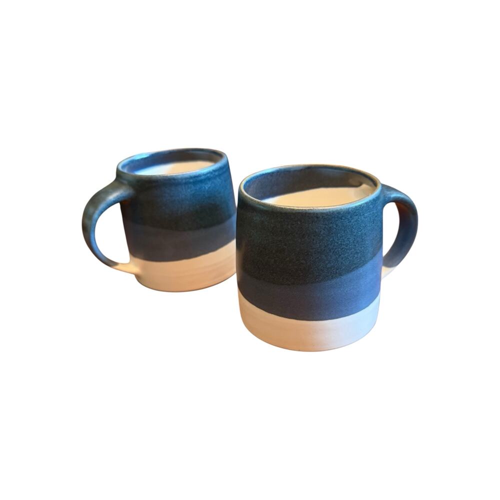 Kinto SCS Ceramic Mug Set of 2 | Blue Gradient Stoneware Coffee Mugs
